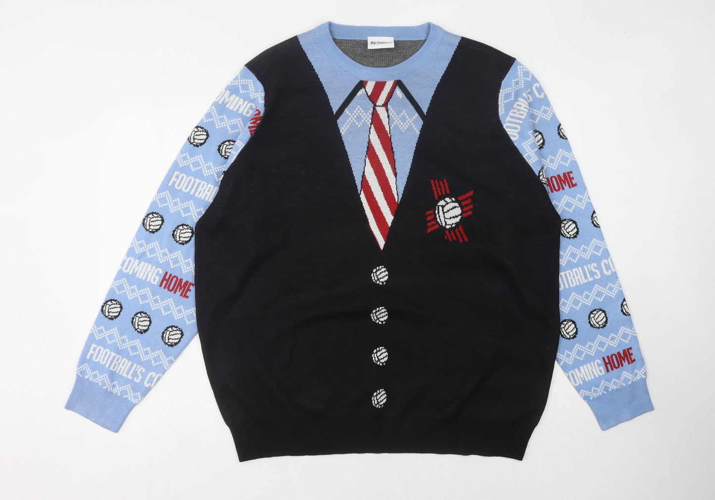 F&F Men's Black 2XL Pullover Christmas Jumper