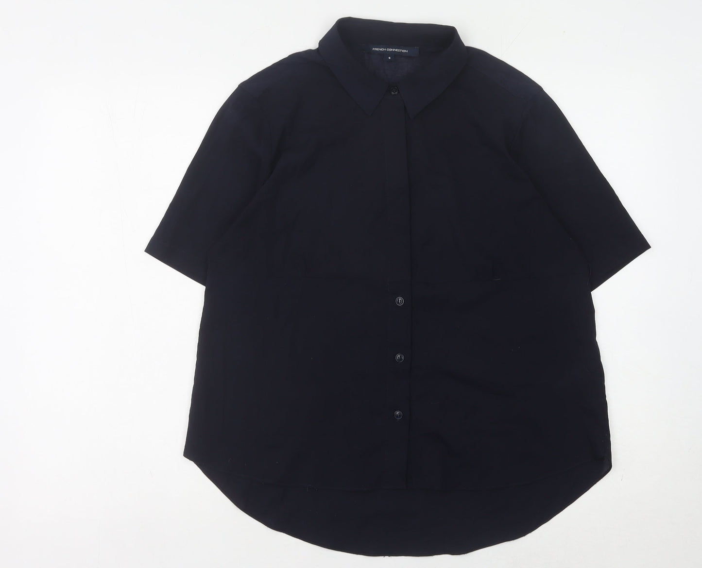 Womens UK Size S French Connection Black Basic Button-Up