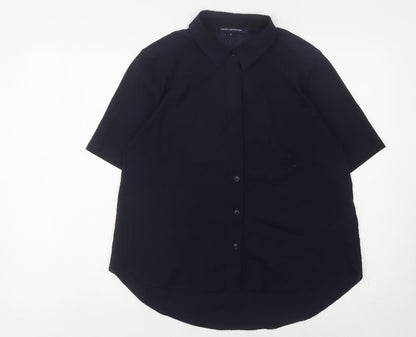 Womens UK Size S French Connection Black Basic Button-Up