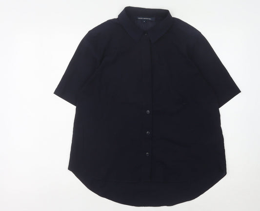 Womens UK Size S French Connection Black Basic Button-Up