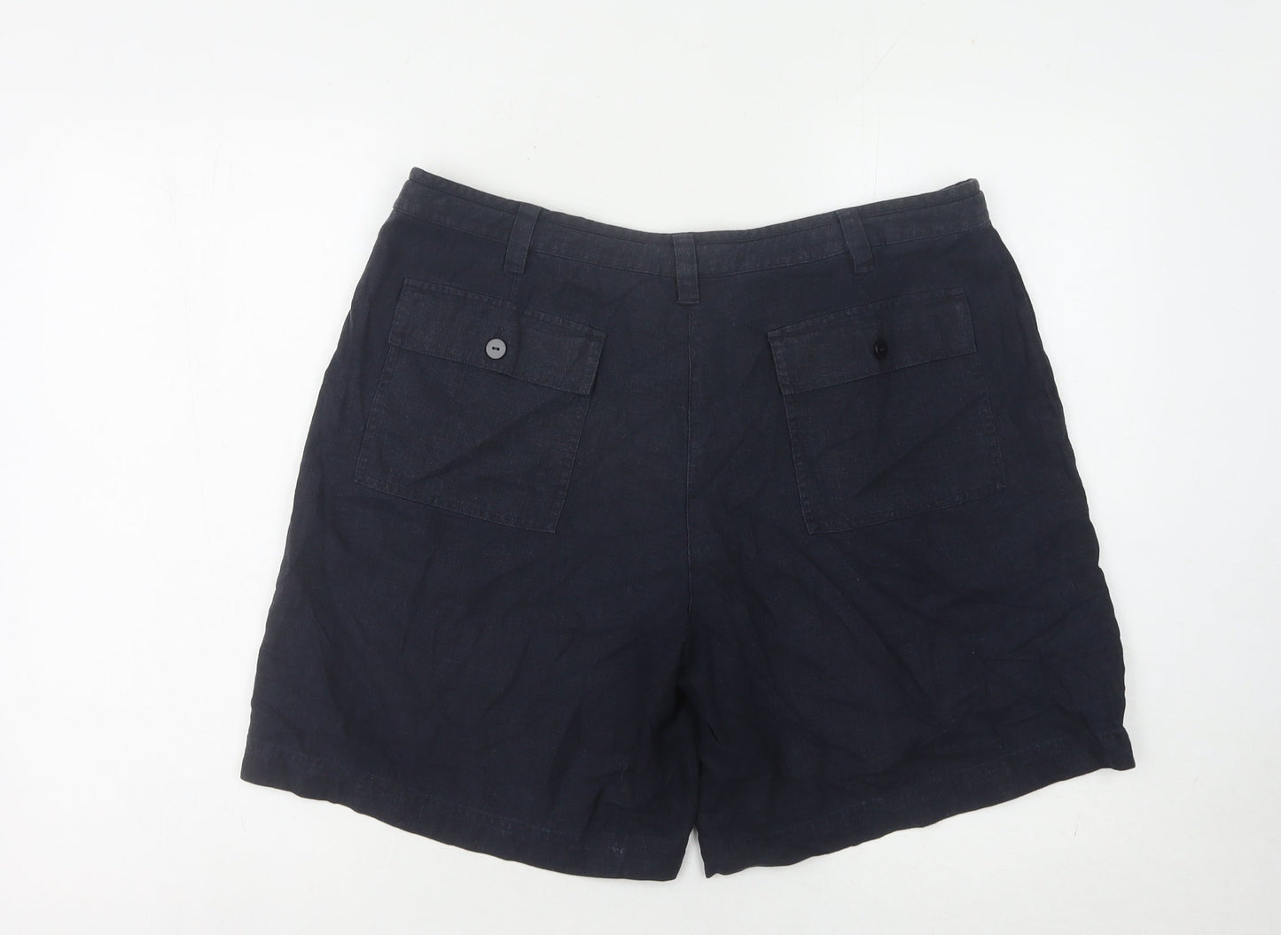 Next Women’s Black Linen Blend Cargo Shorts UK 15