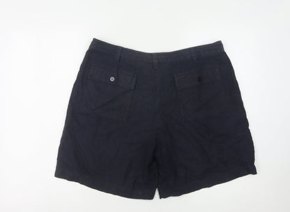 Next Women’s Black Linen Blend Cargo Shorts UK 15