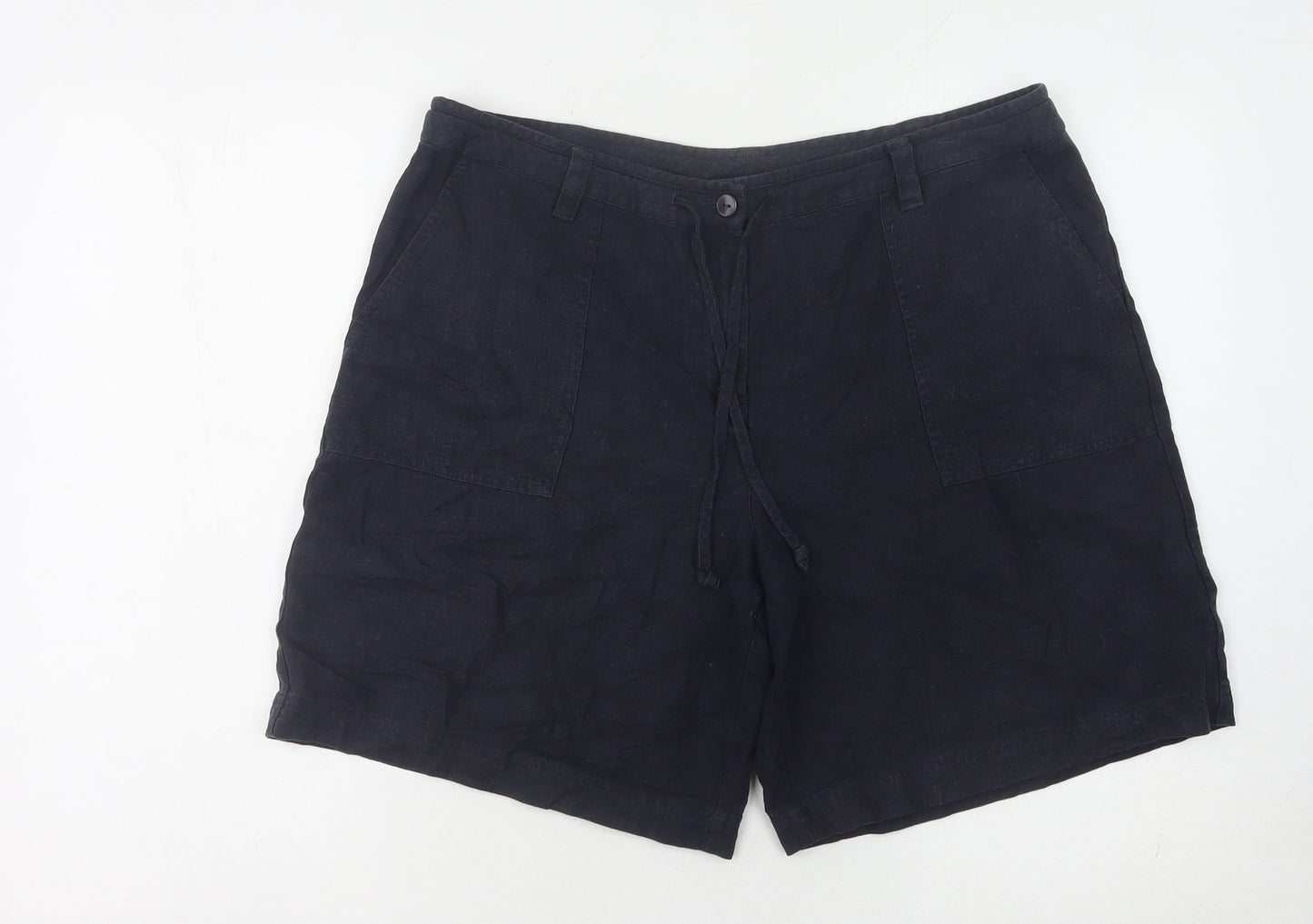 Next Women’s Black Linen Blend Cargo Shorts UK 15