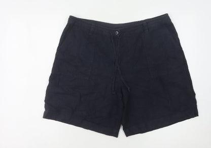 Next Women’s Black Linen Blend Cargo Shorts UK 15