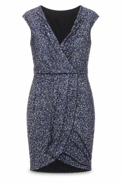 Oasis Women's Blue Bodycon Dress XS Sequin Party
