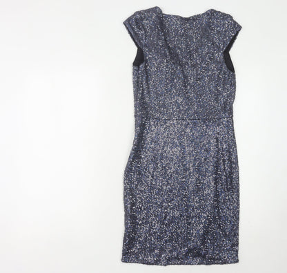 Oasis Women's Blue Bodycon Dress XS Sequin Party