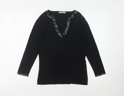 Womens UK Size 12 Marks and Spencer Black Pullover Jumper