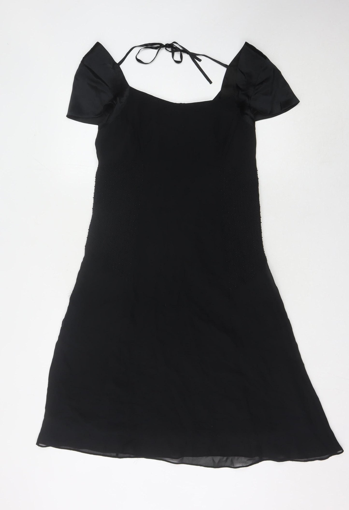 Fenn Wright Manson Black Silk Dress, Size 12