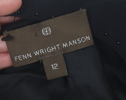 Fenn Wright Manson Black Silk Dress, Size 12
