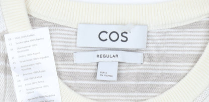 COS Men's Ivory Check Sleeveless Knit Vest - S