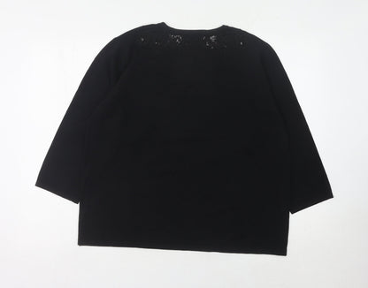 Womens UK Size L Country Casuals Black Pullover Jumper