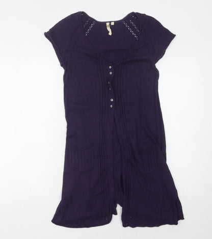 Womens UK Size 12 No Data Purple Cardigan Jumper