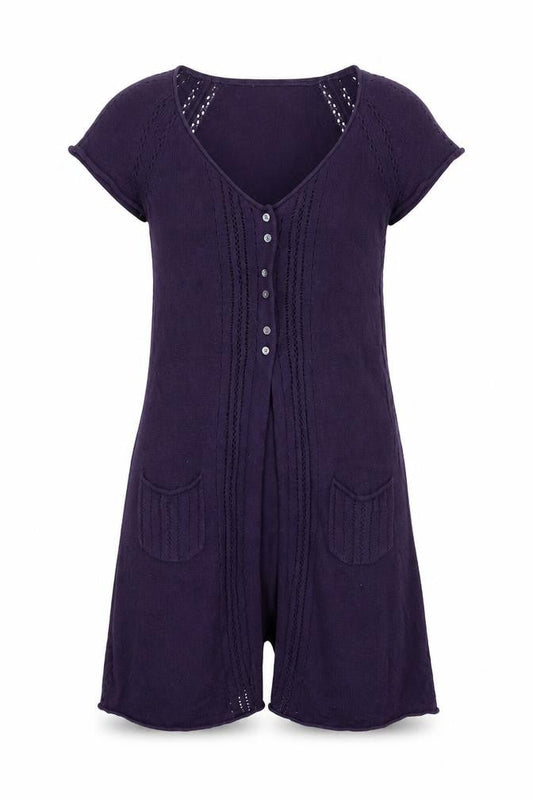 Front view of Women's Purple V-Neck Cardigan -, size 12