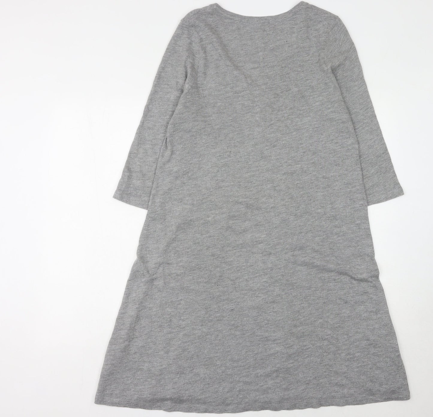 East Women's Grey V-Neck Dress Size 14, 3/4 Sleeve Knit