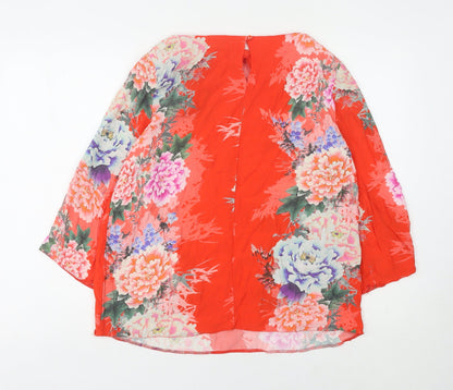 Womens UK Size 14 Wallis Multicoloured Tunic Blouse