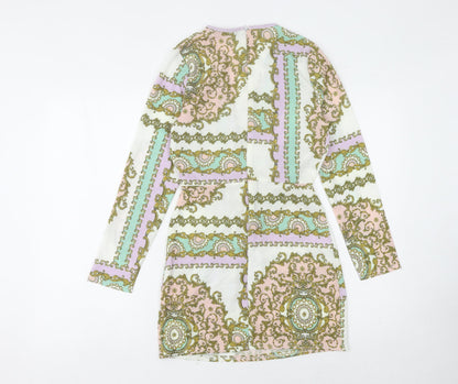 Boohoo Women's Multicoloured Wrap Dress Size 8