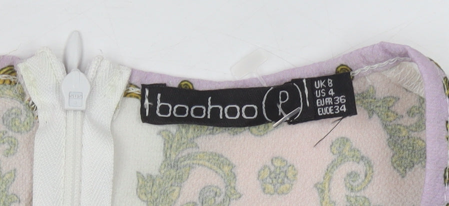 Boohoo Women's Multicoloured Wrap Dress Size 8