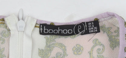 Boohoo Women's Multicoloured Wrap Dress Size 8