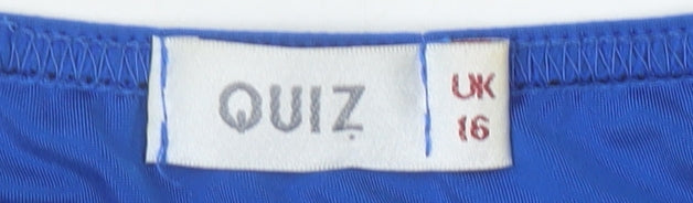 Quiz Women's Blue Tunic Top with Buckle, Size 16