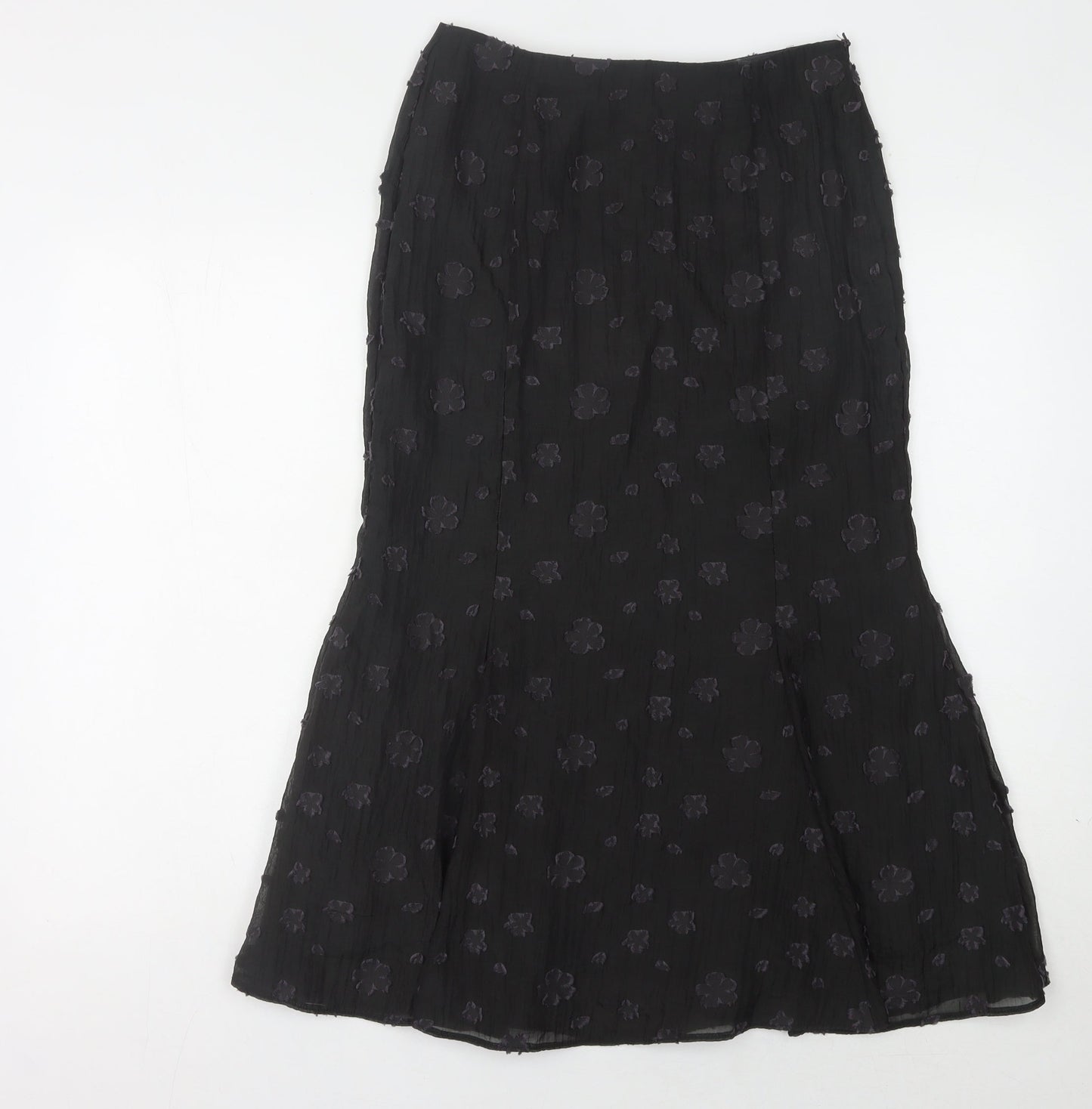 Minuet Black Floral Women's Skirt Size 10 Excellent Condition