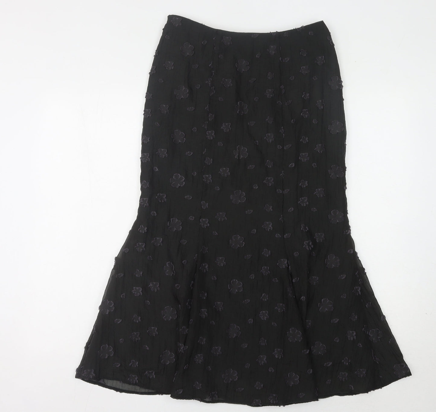 Minuet Black Floral Women's Skirt Size 10 Excellent Condition