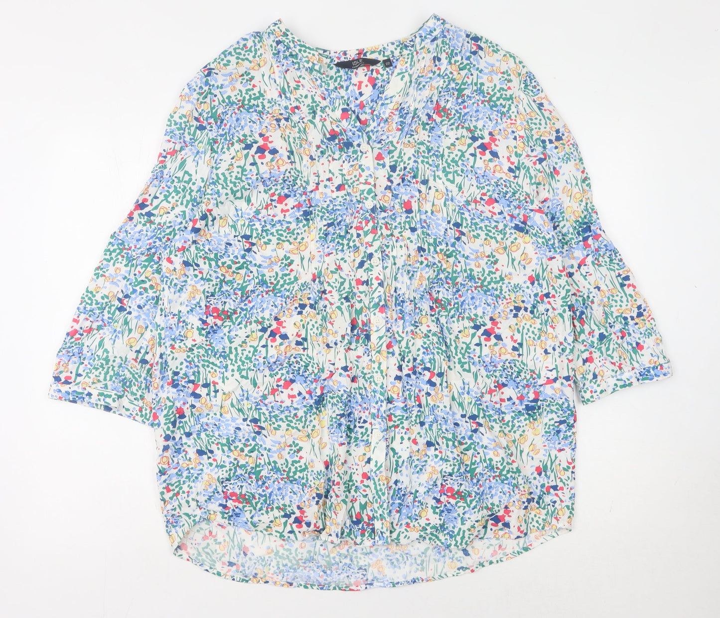 Womens UK Size 22 ISLE Essentials Multicoloured Tunic Blouse
