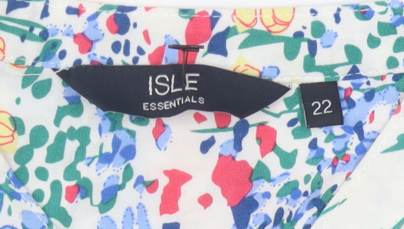 Womens UK Size 22 ISLE Essentials Multicoloured Tunic Blouse