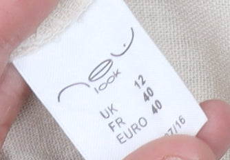 New Look Womens Beige Long Skirt UK 12 Cotton Linen