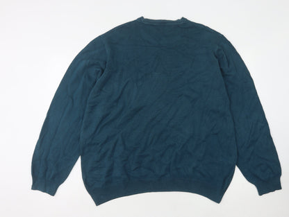 Marks and Spencer Men's Blue 2XL Pullover Jumper