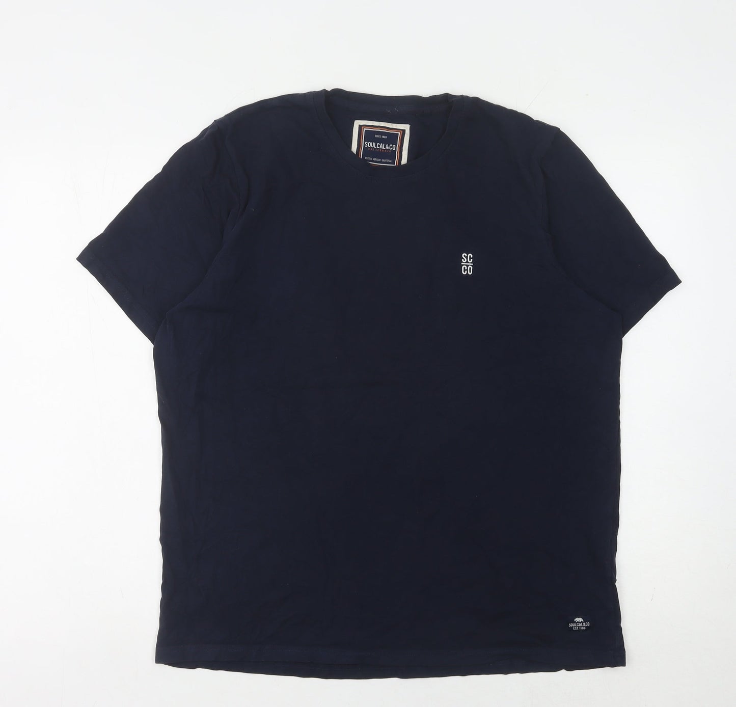 SoulCal & Co Men's Blue L Crew Neck T-Shirt