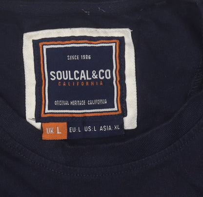 SoulCal & Co Men's Blue L Crew Neck T-Shirt