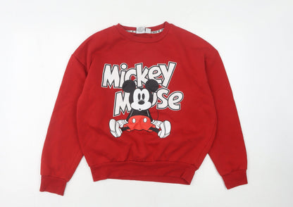 Womens UK Size XS Disney Red Pullover Sweatshirt