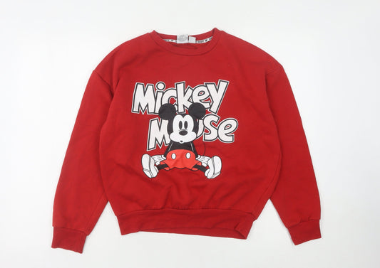 Womens UK Size XS Disney Red Pullover Sweatshirt