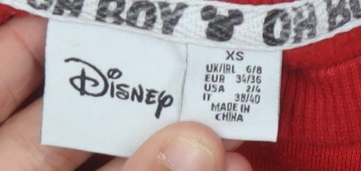 Womens UK Size XS Disney Red Pullover Sweatshirt