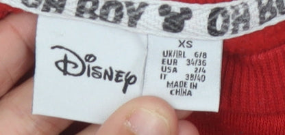 Womens UK Size XS Disney Red Pullover Sweatshirt