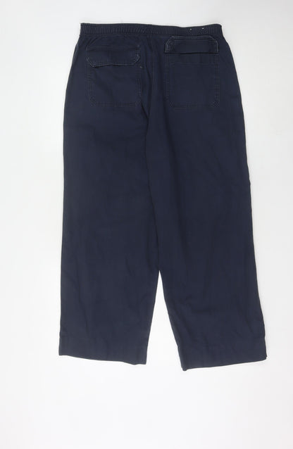 TU Men's Blue Trousers M, Relaxed Fit, Elastic Waist