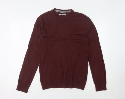 Esprit Men's Red V-Neck Pullover Jumper - Size S
