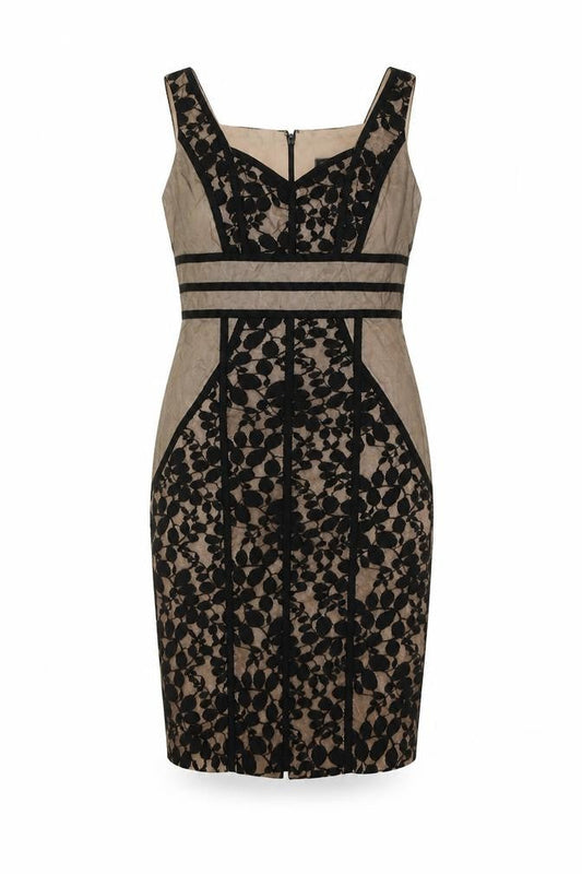 JAX Women's Black Floral Knee-Length Sheath Dress