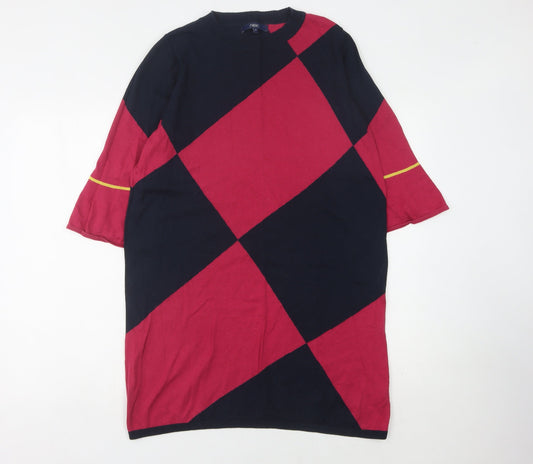 Next Women's Multicoloured Argyle Shift Dress Size 16