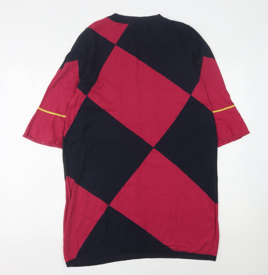 Next Women's Multicoloured Argyle Shift Dress Size 16