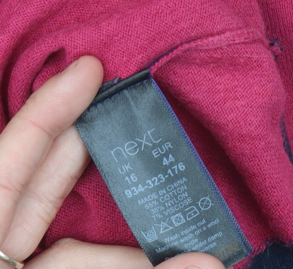 Next Women's Multicoloured Argyle Shift Dress Size 16