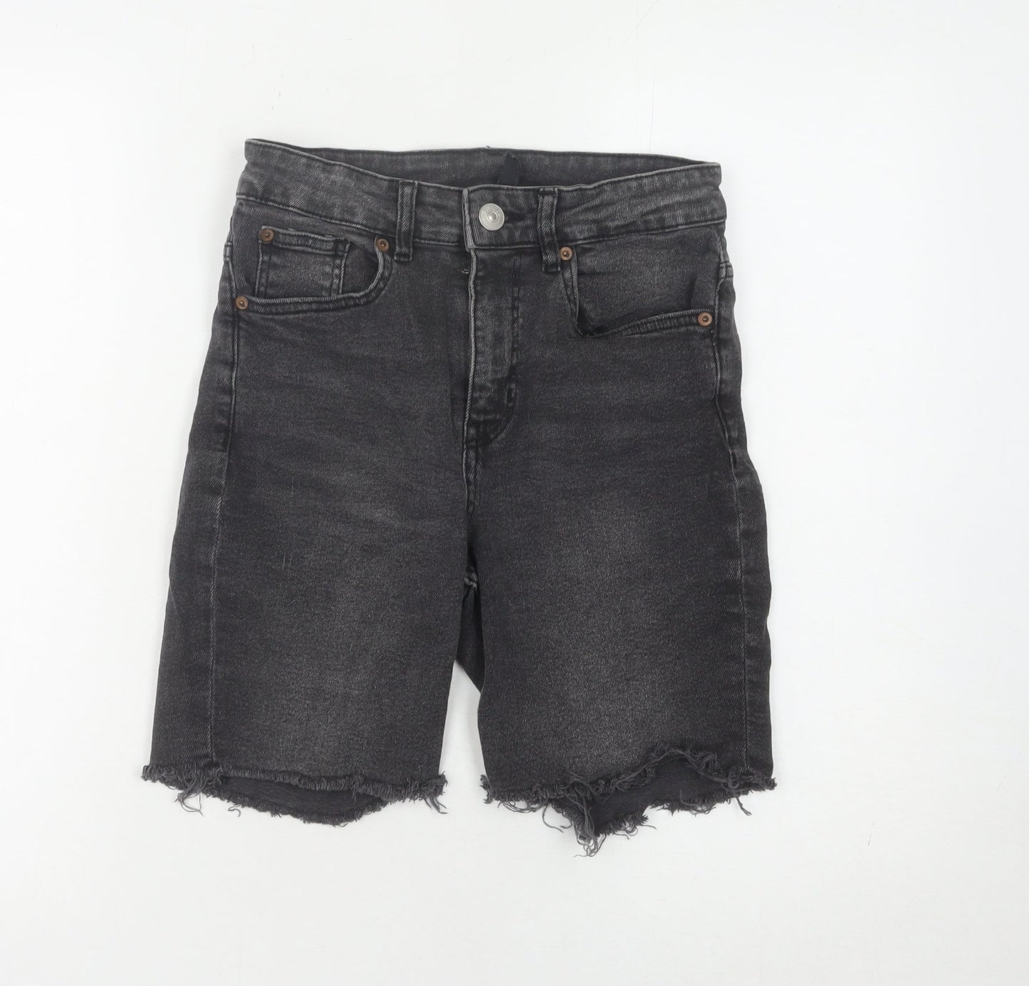 H&M Women's Black Cut-Off Denim Shorts Size 8