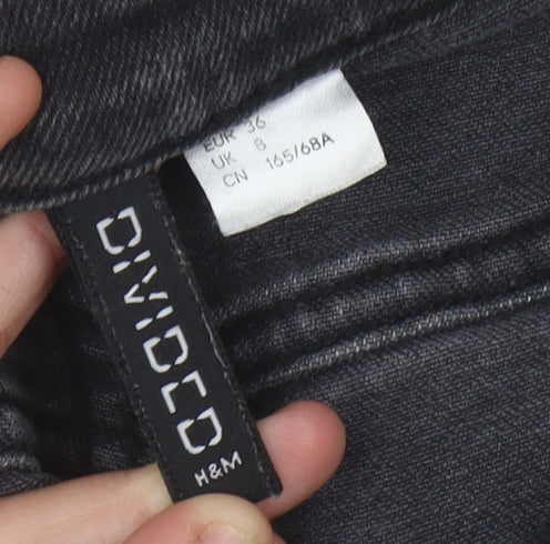 H&M Women's Black Cut-Off Denim Shorts Size 8