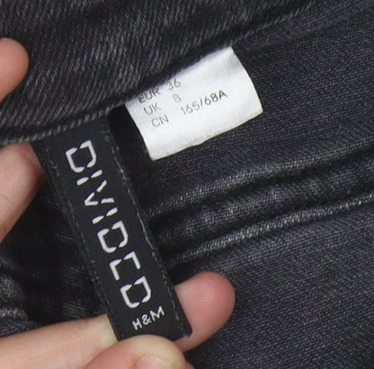 H&M Women's Black Cut-Off Denim Shorts Size 8