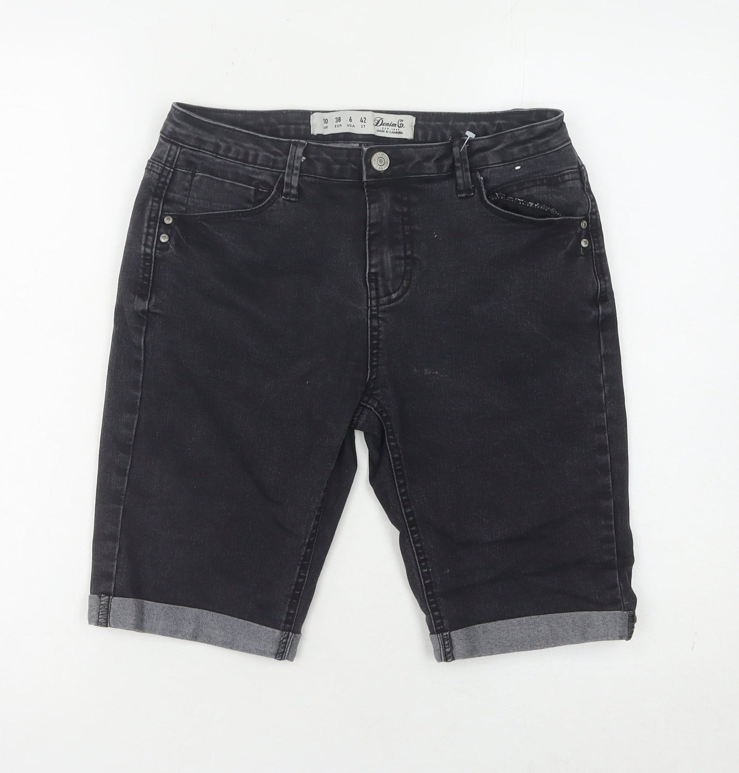 Denim Co Women's Black Bermuda Shorts Size 10