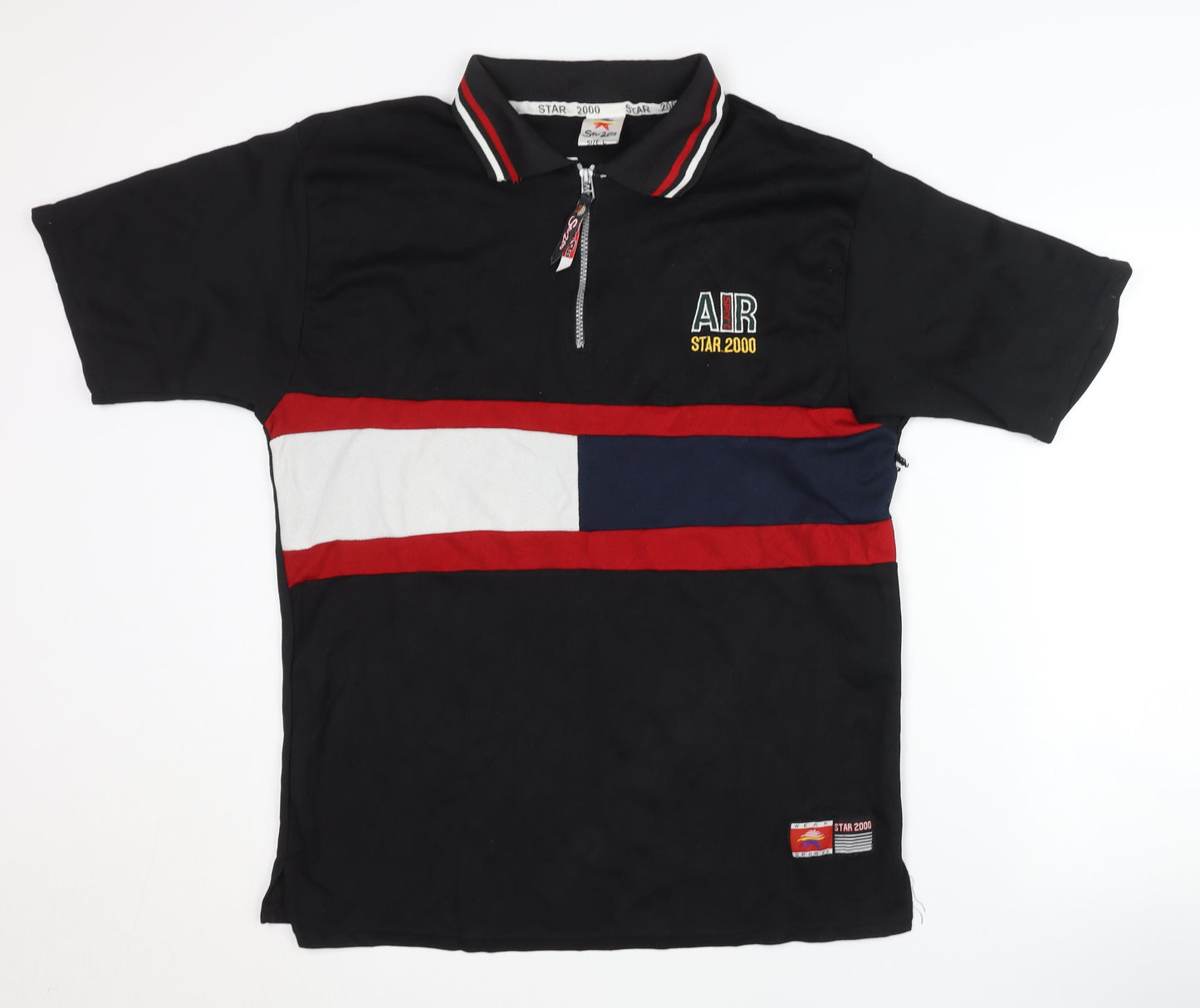 Star 2000 Men's Black L Polo Shirt with Logo