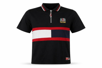 Front view of Star 2000 Men's Black L Polo Shirt with Logo