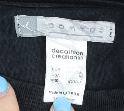 Decathlon Men's Black Basic T-Shirt, Size L