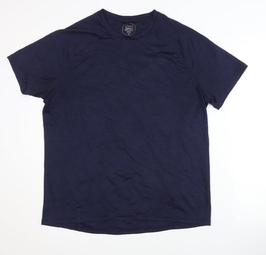Asics Men's Blue T-Shirt Size L Pullover Activewear