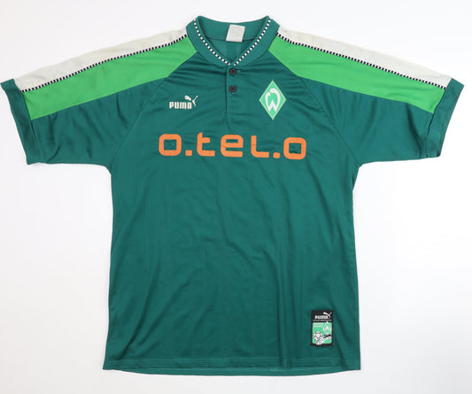 Puma Men's Green Football Jersey, Size Regular